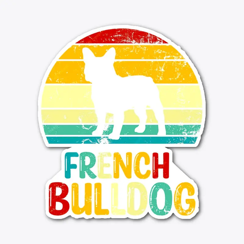 Colorful Silhouette French Bulldog